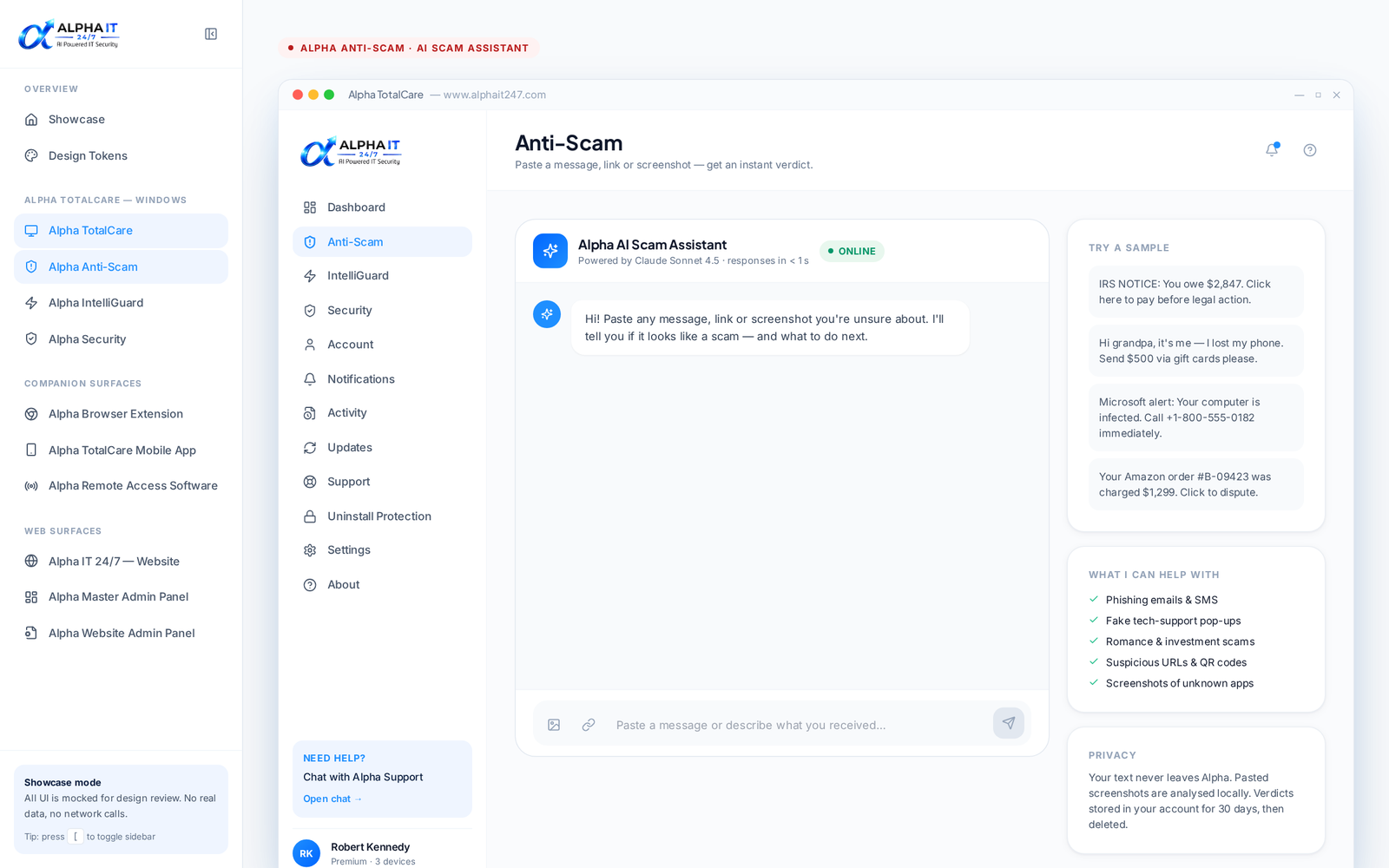 Alpha Anti-Scam screenshot