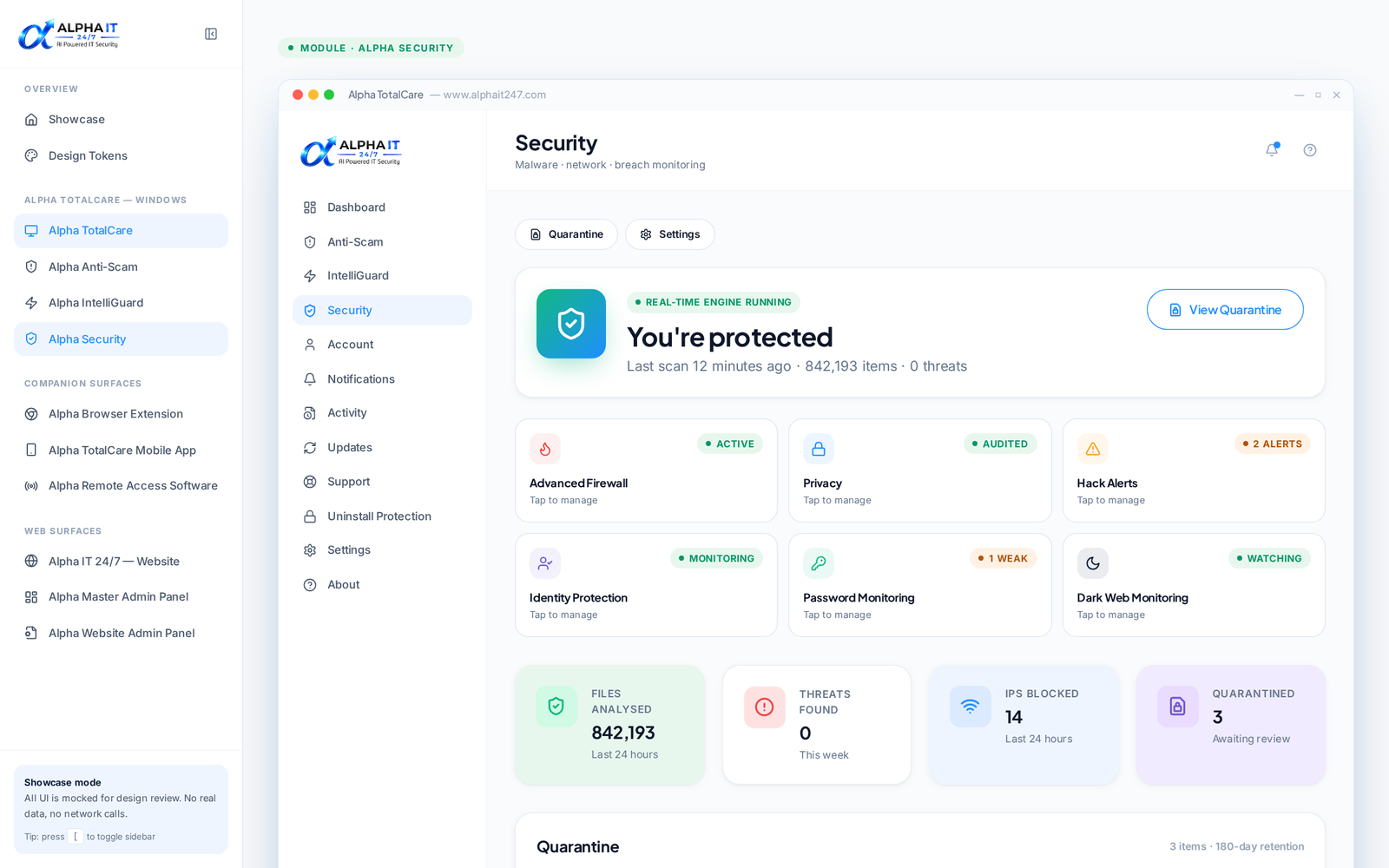 Alpha Security screenshot